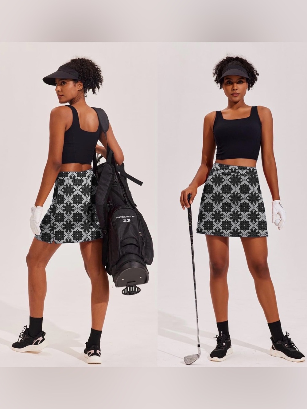 Black & grey floral tennis/golf skort- size medium